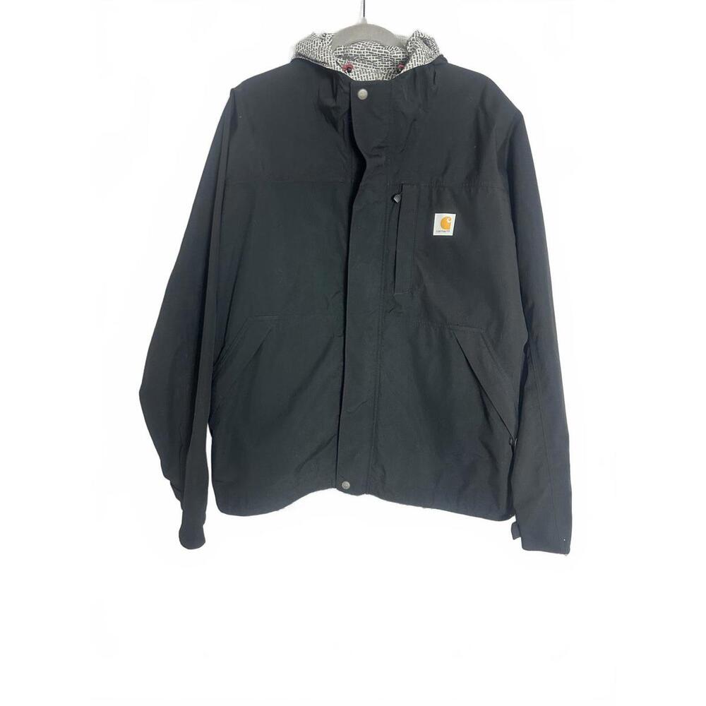 Carhartt Men's Black Waterproof Breathable Hooded Shoreline Vapor Jacket Large